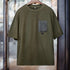 Men’s Vintage Green Pocket Tee – Heavyweight Cotton Summer T-Shirt